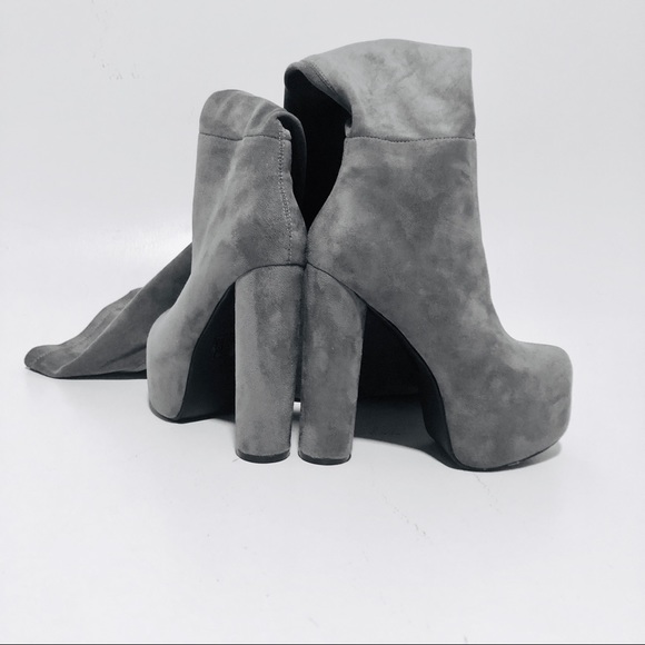 grey platform heels